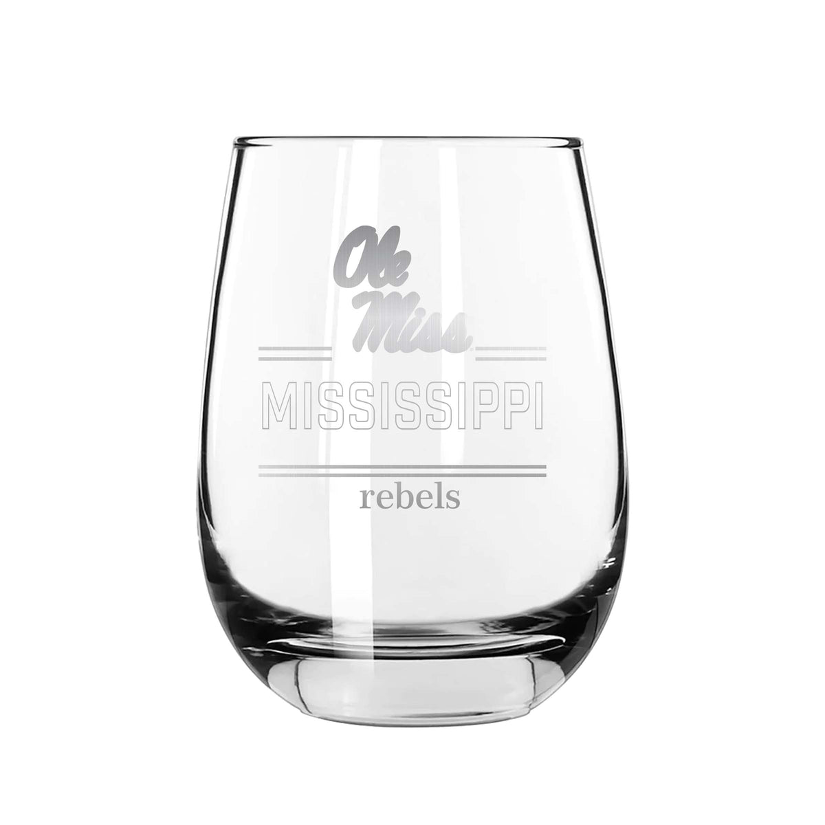 2PK 15oz Stemless Wine Glass Classic Crew |    Mississippi