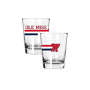 2PK 15oz Old Fashion Glass Big Stripe | Ole Miss