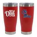 20oz Red Stainless Steel Tumbler, Direct Print, Best Dad Ever Design, University of Mississippi
