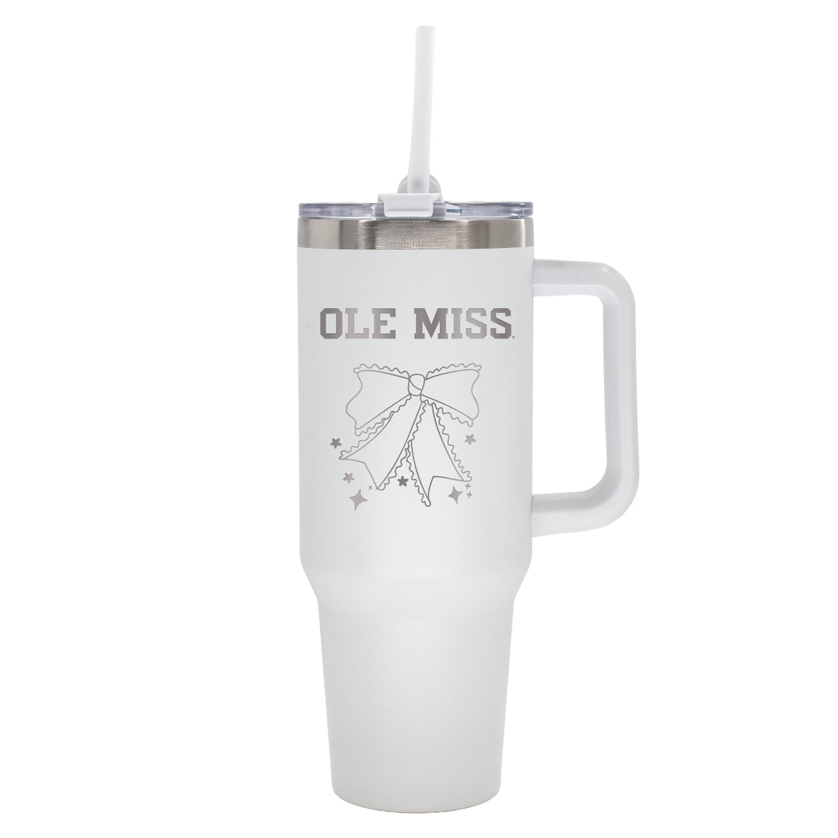  Ole Miss 40oz Bow White Stainless Steel Colossal Tumbler 