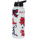  Ole Miss 34oz Bow White Quencher Water Bottle 