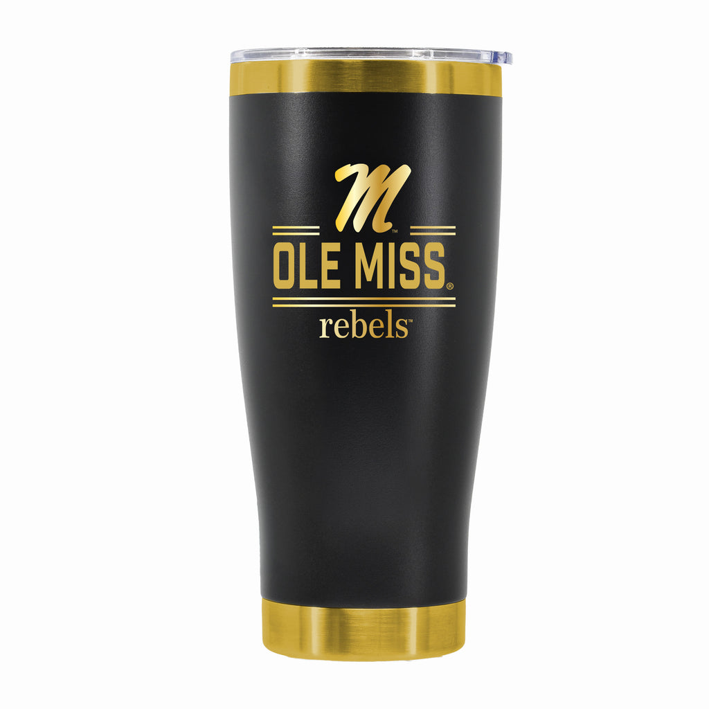 24 oz Stainless Steel Tumbler with Gold Accents & Etched Classic Crew Team Design, University of Mississippi
