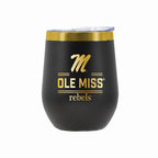 12 oz Stainless Steel Wine Tumbler with Gold Etched Classic Crew Team Design, University of Mississippi