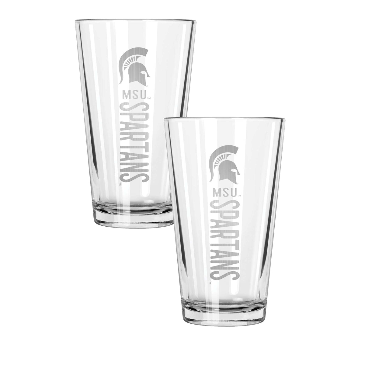 2PK 16oz Pint Glass Pinnacel Design |  Michigan State