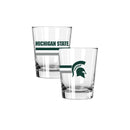 2PK 15oz Old Fashion Glass Big Stripe |  Michigan State