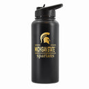 32 oz Stainless Steel Water Bottle with Gold Etched Classic Crew Team Design, Michigan State University
