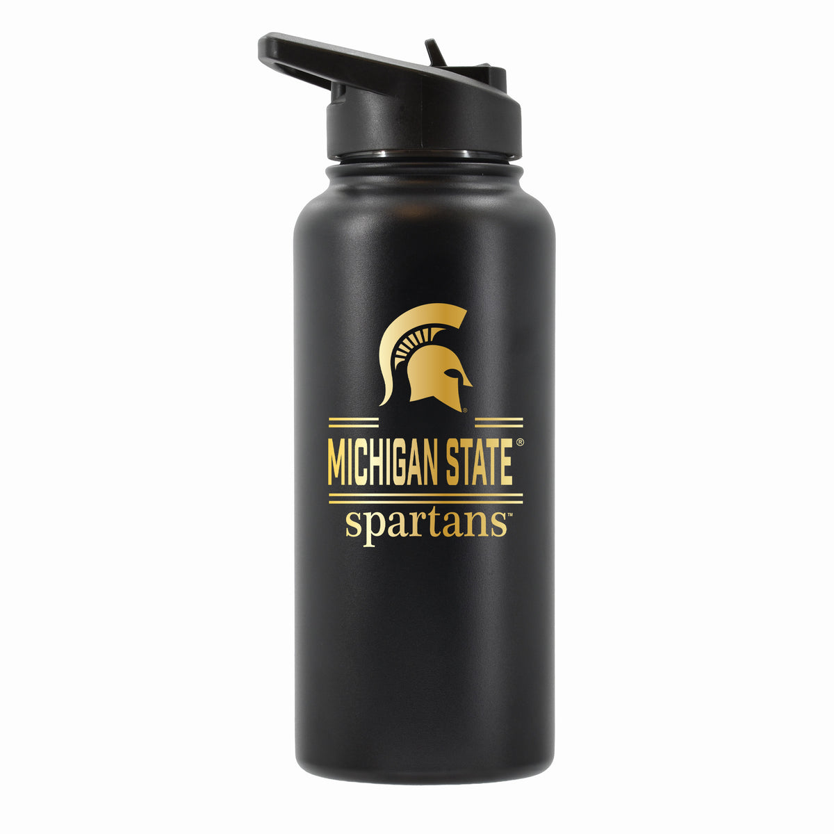 32 oz Stainless Steel Water Bottle with Gold Etched Classic Crew Team Design, Michigan State University