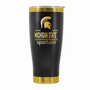 24 oz Stainless Steel Tumbler with Gold Accents & Etched Classic Crew Team Design, Michigan State University