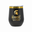 12 oz Stainless Steel Wine Tumbler with Gold Etched Classic Crew Team Design, Michigan State University