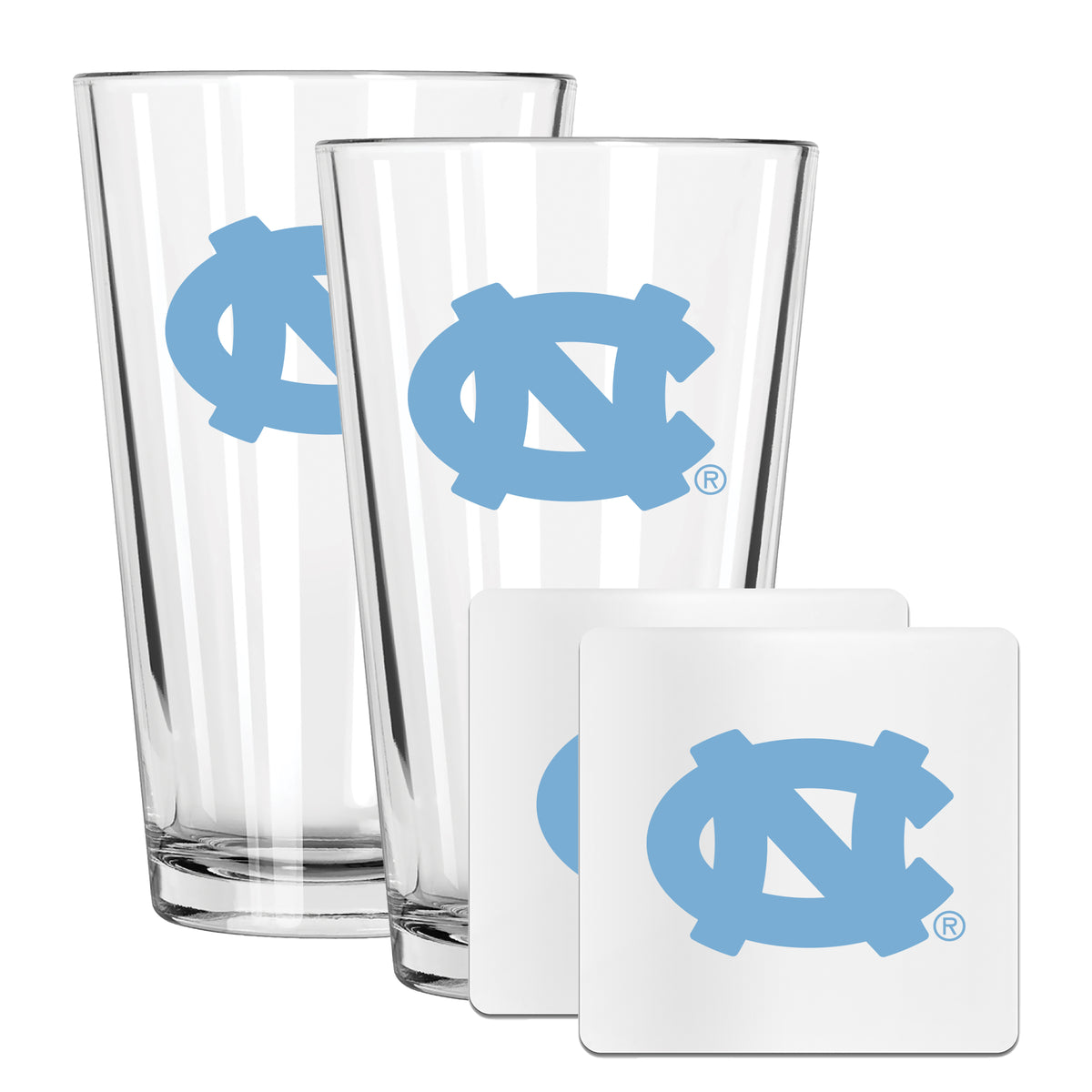 2 Pack Pint and Coasters set  | University Of North Carolina