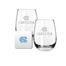 2 Pack Stemless Wine Glasses and Coaster set | University Of North Carolina