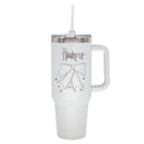  Nebraska 40oz Bow White Stainless Steel Colossal Tumbler 