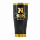 24 oz Stainless Steel Tumbler with Gold Accents & Etched Classic Crew Team Design, Lincoln Nebraska