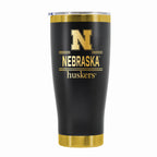 24 oz Stainless Steel Tumbler with Gold Accents & Etched Classic Crew Team Design, Lincoln Nebraska