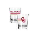 2PK 15oz Old Fashion Glass Big Stripe |    Oklahoma