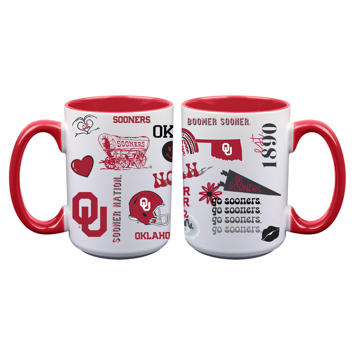 2pk 15oz White Mug Loco Design | Oklahoma