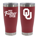 20oz Crimson Stainless Steel Tumbler, Direct Print, Best Dad Ever Design, University of Oklahoma