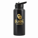 32 oz Stainless Steel Water Bottle with Gold Etched Classic Crew Team Design, University of Oklahoma