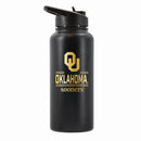 32 oz Stainless Steel Water Bottle with Gold Etched Classic Crew Team Design, University of Oklahoma