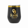 12 oz Stainless Steel Wine Tumbler with Gold Etched Classic Crew Team Design, University of Oklahoma