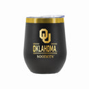 12 oz Stainless Steel Wine Tumbler with Gold Etched Classic Crew Team Design, University of Oklahoma