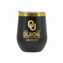 12 oz Stainless Steel Wine Tumbler with Gold Etched Classic Crew Team Design, University of Oklahoma