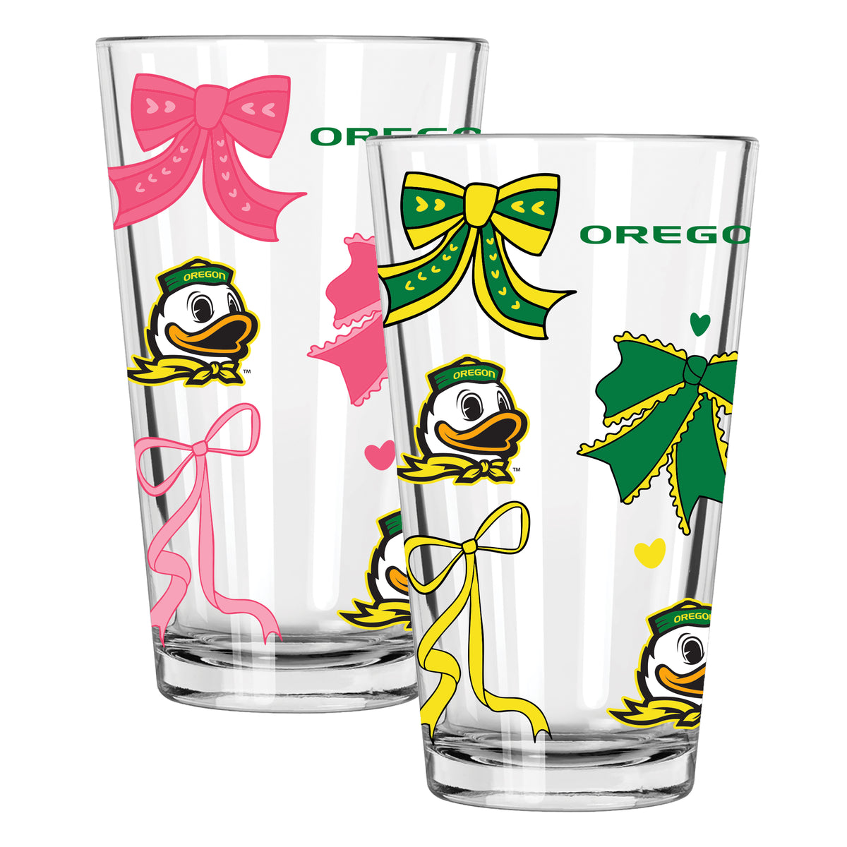 Oregon 2pk 16oz Bow Pint Glass 