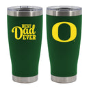 20oz Green Stainless Steel Tumbler, Direct Print, Best Dad Ever Design, University of Oregon