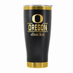 24 oz Stainless Steel Tumbler with Gold Accents & Etched Classic Crew Team Design, University of Oregon