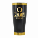 24 oz Stainless Steel Tumbler with Gold Accents & Etched Classic Crew Team Design, University of Oregon