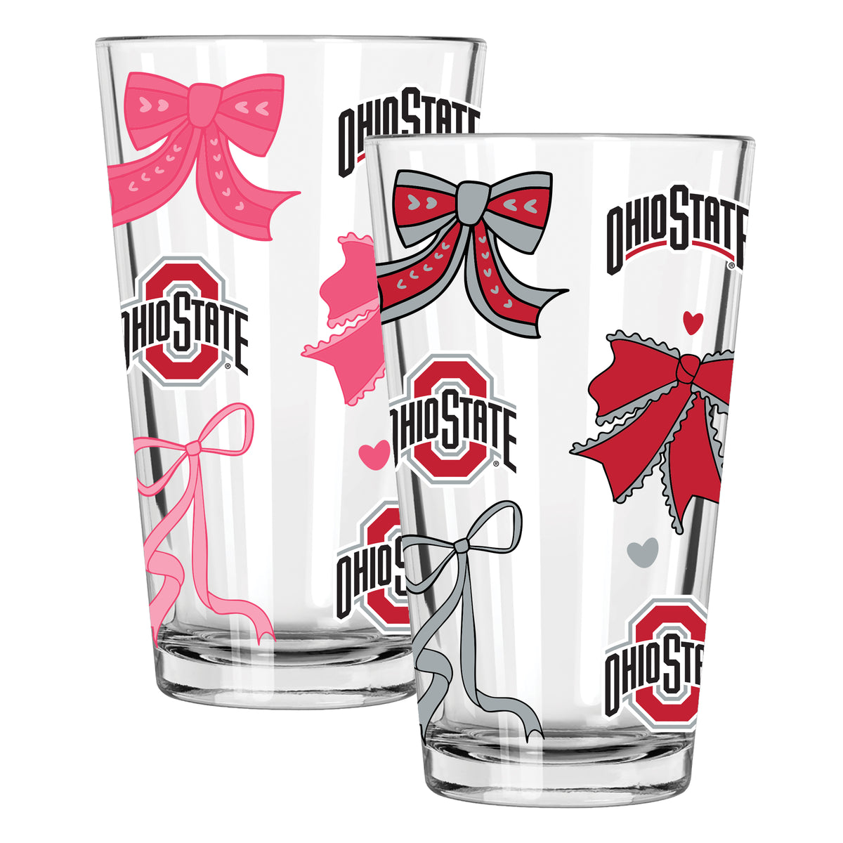  Ohio State 2pk 16oz Bow Pint Glass 