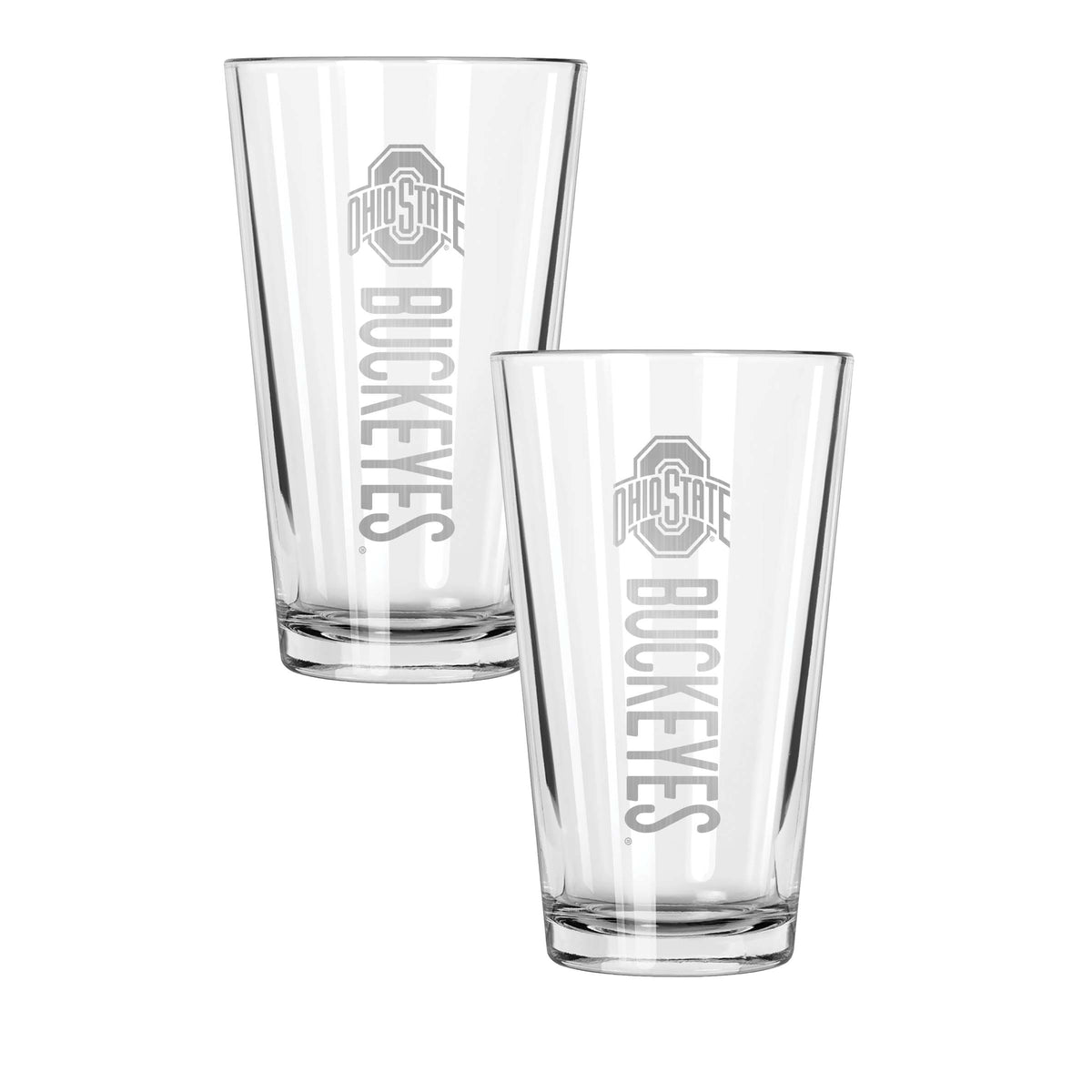 2PK 16oz Pint Glass Pinnacel Design |  Ohio State