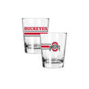 2PK 15oz Old Fashion Glass Big Stripe |  Ohio State