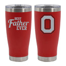 20oz Red Stainless Steel Tumbler, Direct Print, Best Dad Ever Design, Ohio State University
