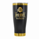24 oz Stainless Steel Tumbler with Gold Accents & Etched Classic Crew Team Design, Ohio State University