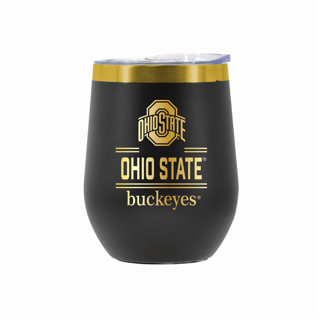12 oz Stainless Steel Wine Tumbler with Gold Etched Classic Crew Team Design, Ohio State University