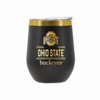 12 oz Stainless Steel Wine Tumbler with Gold Etched Classic Crew Team Design, Ohio State University