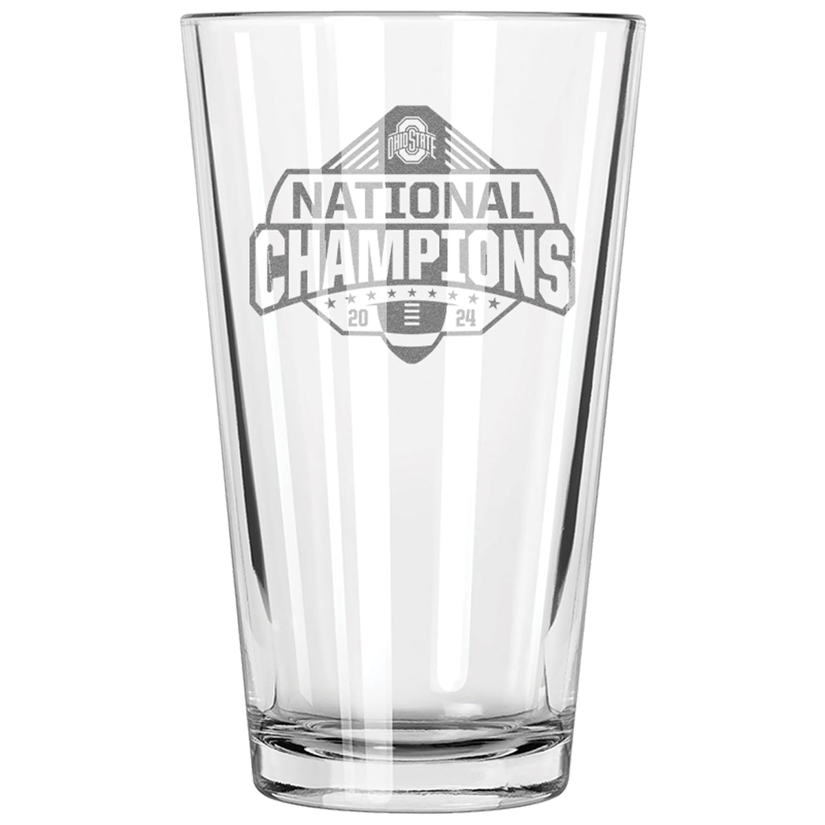 16oz Pint Glass Etched | Ohio State University 2024 Champions