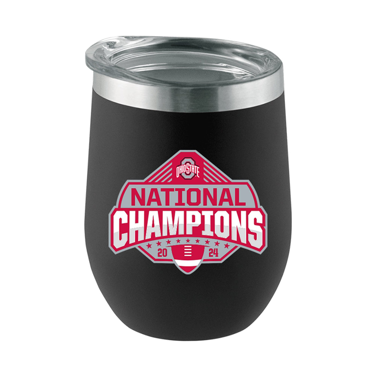 12oz Black Stemless Tumbler Direct Print | Ohio State University 2024 Champions