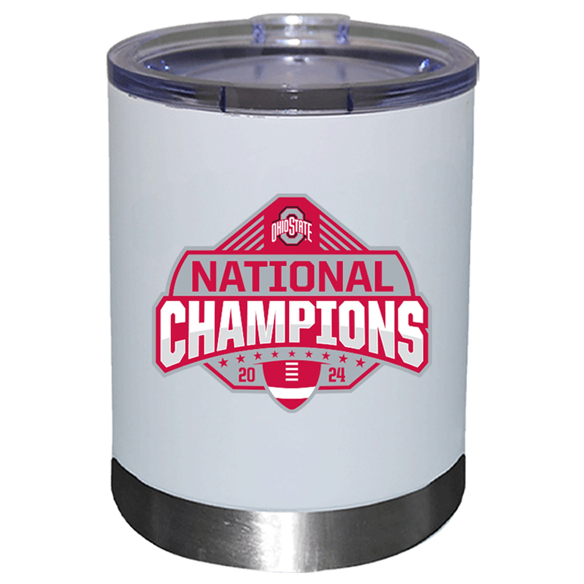 12oz White Lowball Tumbler Direct Print | Ohio State University 2024 Champions