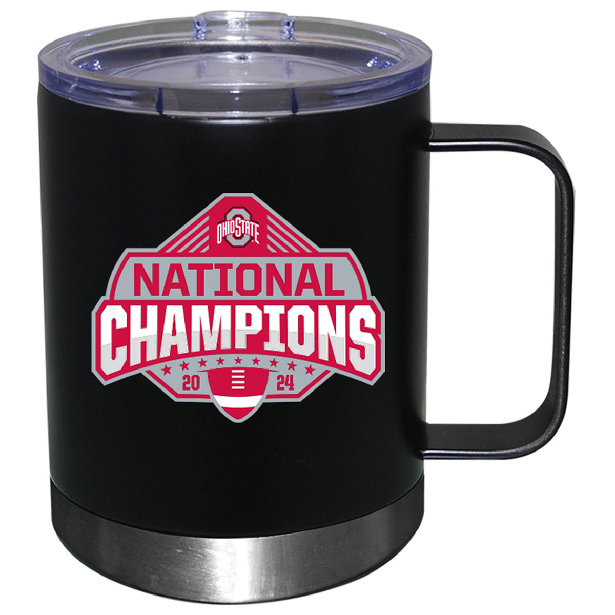 12oz Black Lowball Tumbler w/Handle Direct Print | Ohio State University 2024 Champions