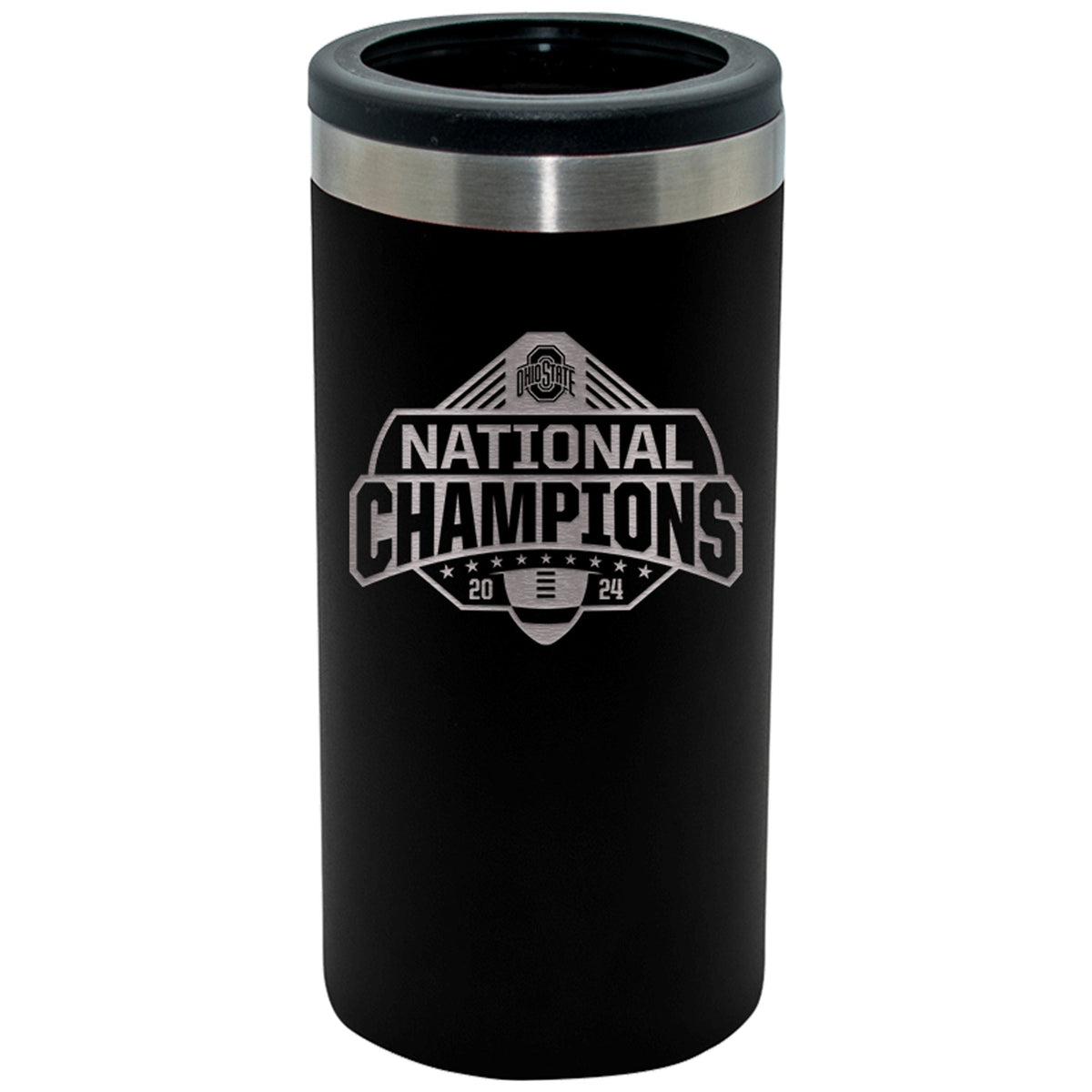 12oz Black Slim Can Holder Etched | Ohio State University 2024 Champions