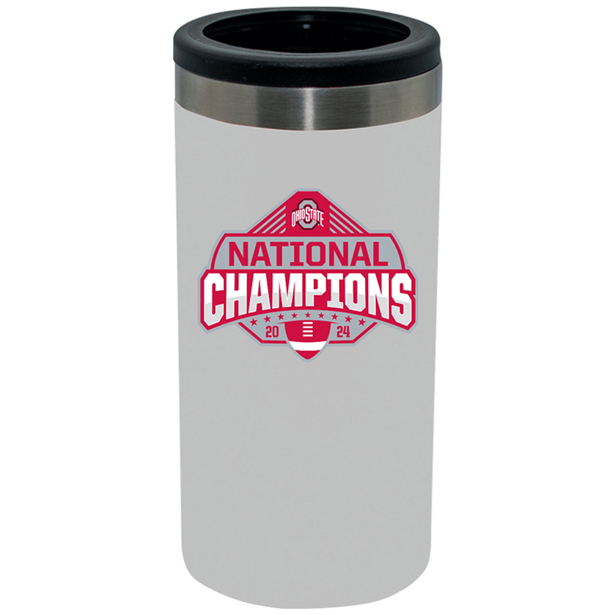 12oz White Slim Can Holder Direct Print | Ohio State University 2024 Champions