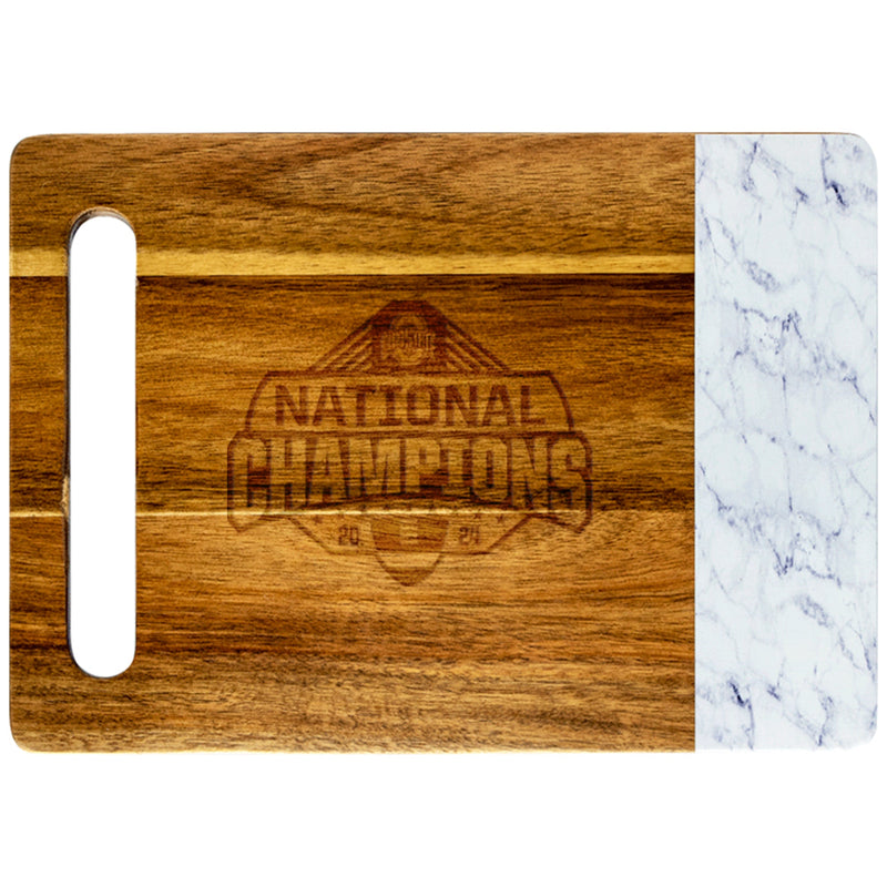 Acacia Cut/Serv Board w/Faux Marble | Ohio State University 2025 Champions
