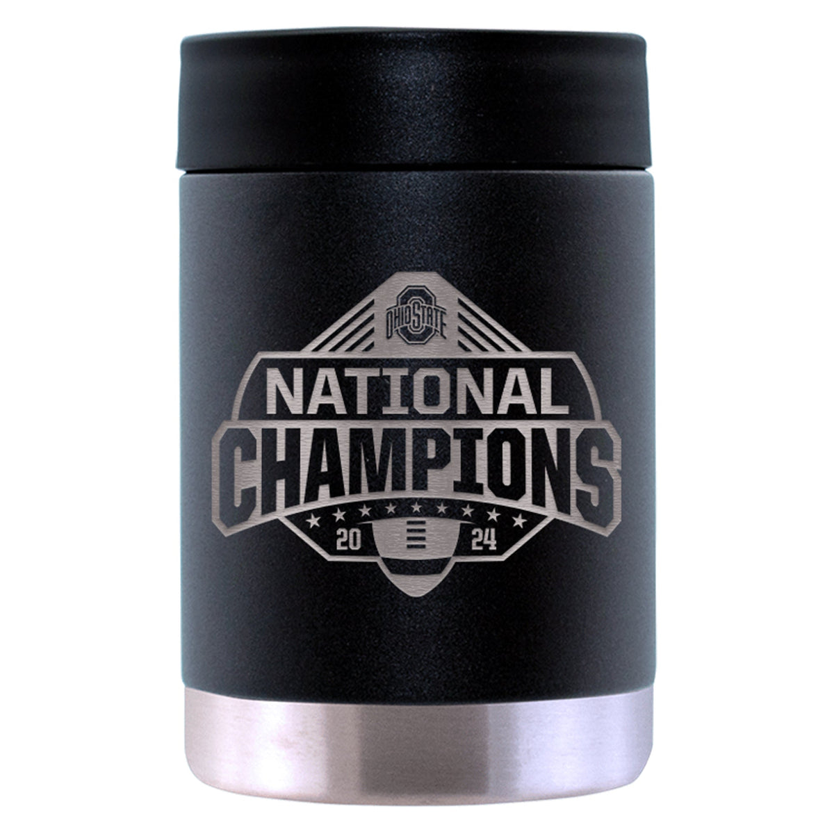 12oz Black Can Holder Etched | Ohio State University 2024 Champions