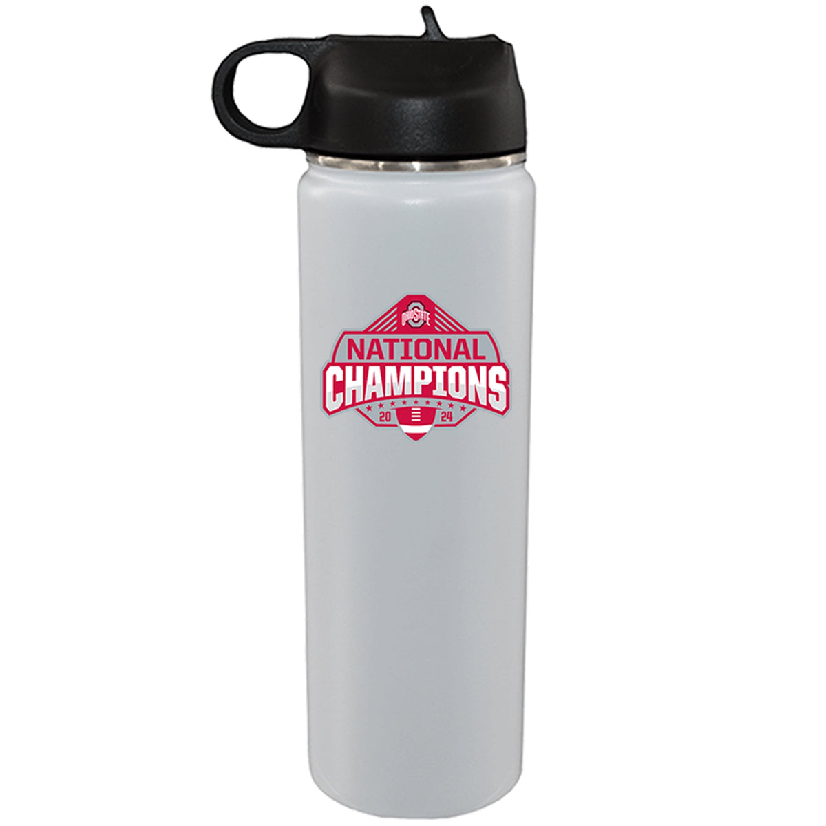 22oz White Water Bottle Direct Print | Ohio State University 2024 Champions