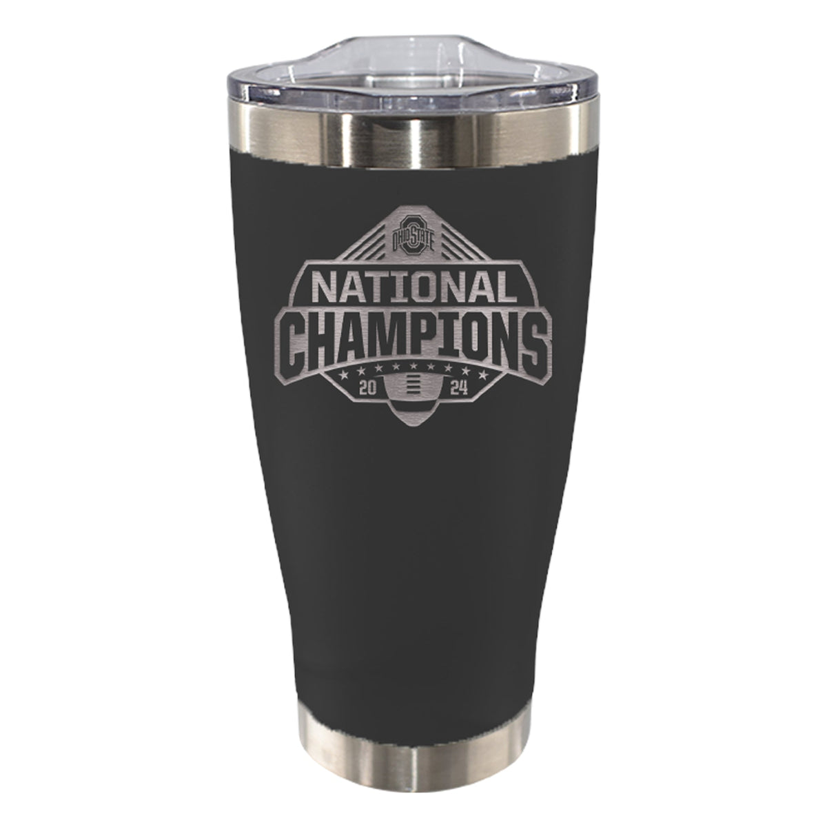 20oz Black Tumbler Etched | Ohio State University 2024 Champions