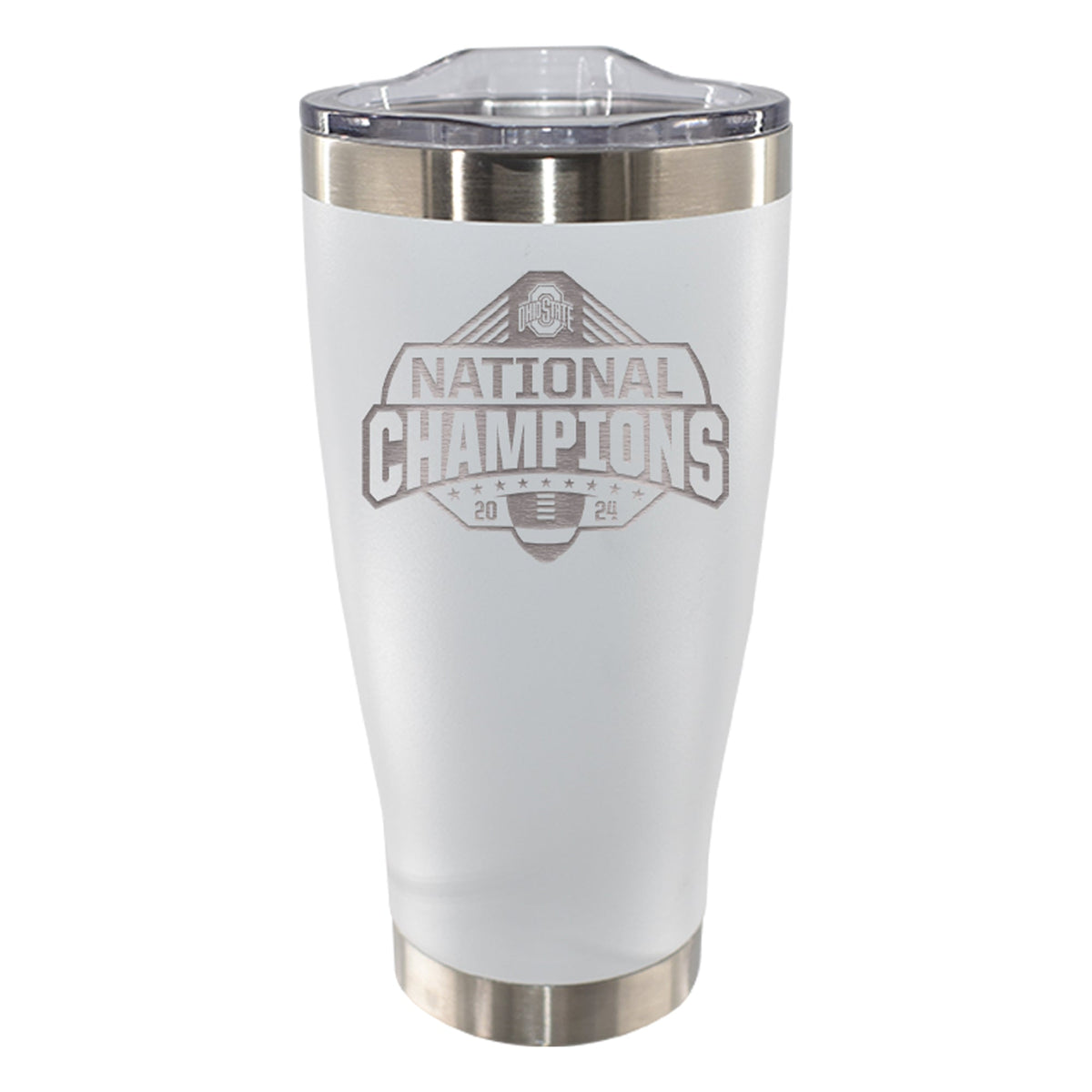 20oz White Tumbler Etched | Ohio State University 2024 Champions