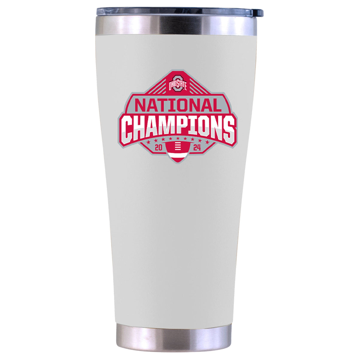 30oz White Tumbler Direct Print | Ohio State University 2024 Champions