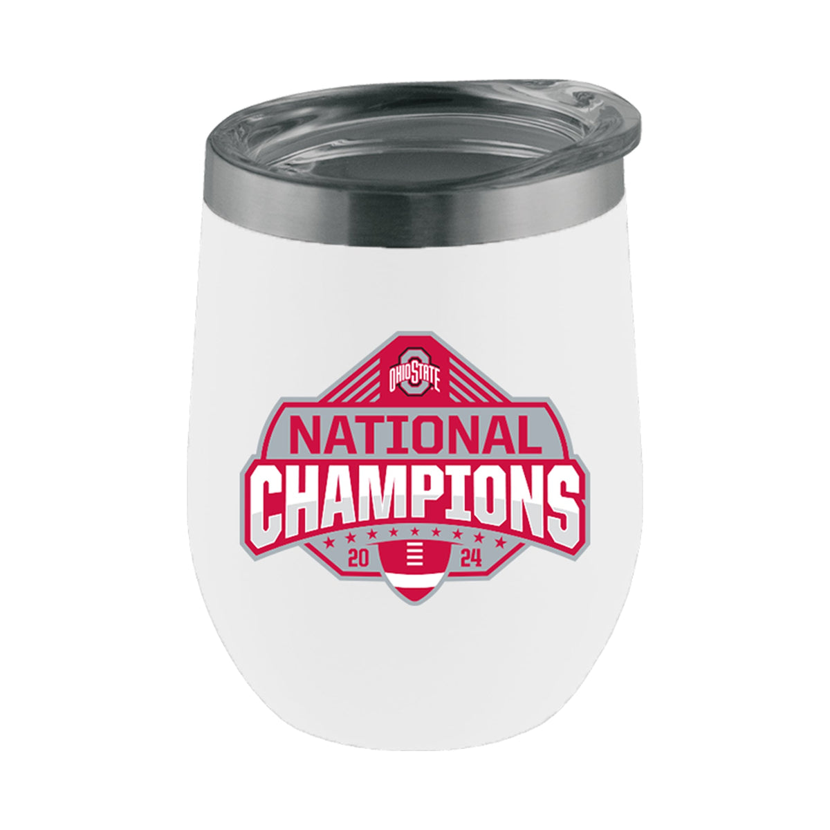 16oz White Stemless Tumbler Direct Print | Ohio State University 2024 Champions